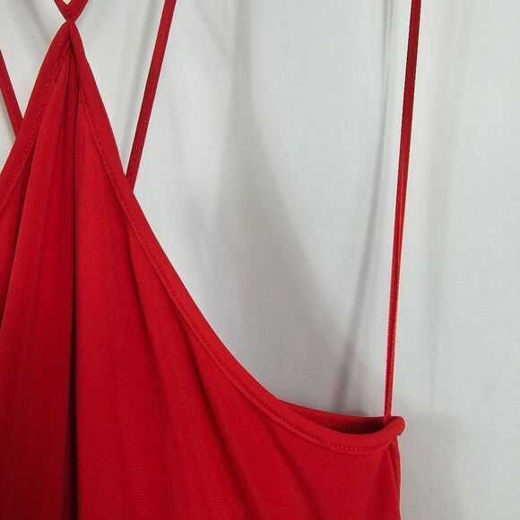 Fleur Du Mal High Neck Halter Slip Dress in Red - Size M - Picture 6 of 11